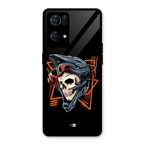 Skull Helmet Glass Back Case for Oppo Reno7 Pro 5G