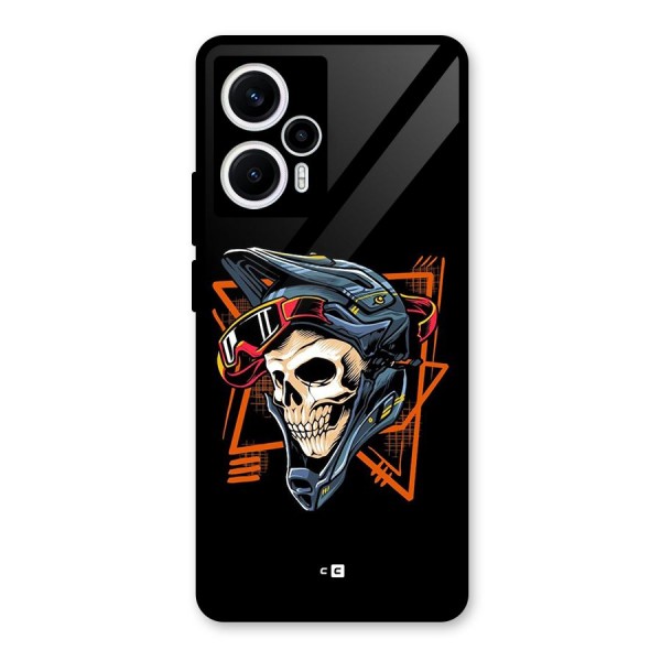 Skull Helmet Glass Back Case for Poco F5