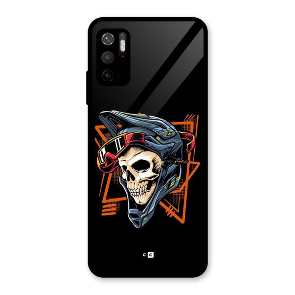 Skull Helmet Glass Back Case for Poco M3 Pro 5G