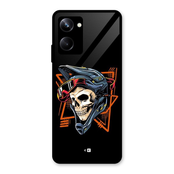 Skull Helmet Glass Back Case for Realme 10 Pro