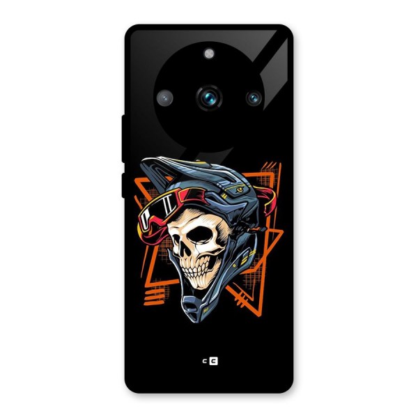 Skull Helmet Glass Back Case for Realme 11 Pro