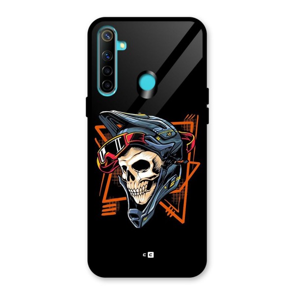 Skull Helmet Glass Back Case for Realme 5