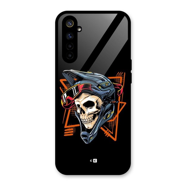 Skull Helmet Glass Back Case for Realme 6