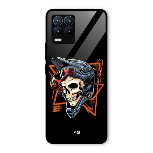 Skull Helmet Glass Back Case for Realme 8