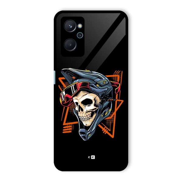 Skull Helmet Glass Back Case for Realme 9i