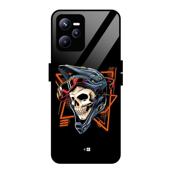 Skull Helmet Glass Back Case for Realme C35