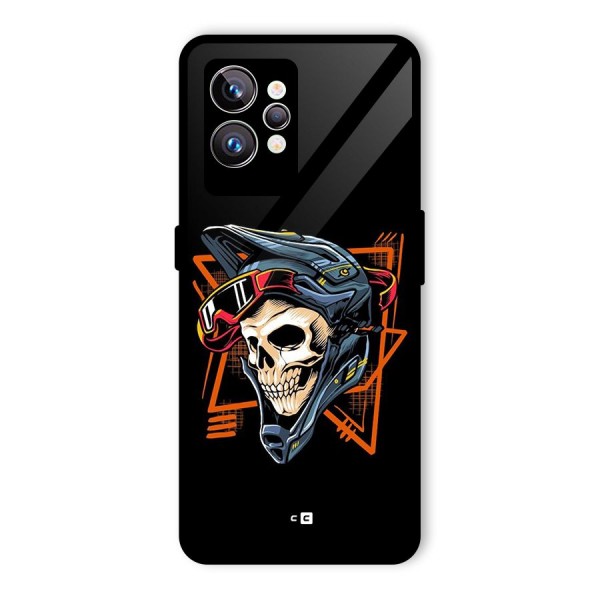 Skull Helmet Glass Back Case for Realme GT2 Pro