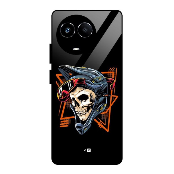 Skull Helmet Glass Back Case for Realme Narzo 60X