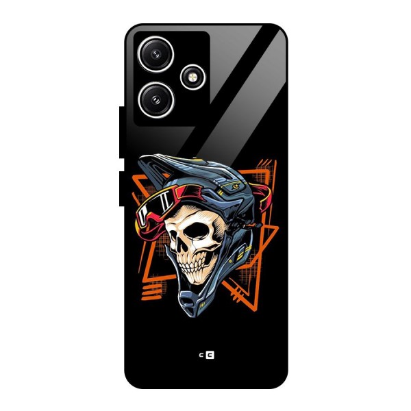 Skull Helmet Glass Back Case for Redmi 12 5G