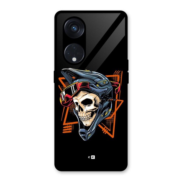 Skull Helmet Glass Back Case for Reno8 T 5G