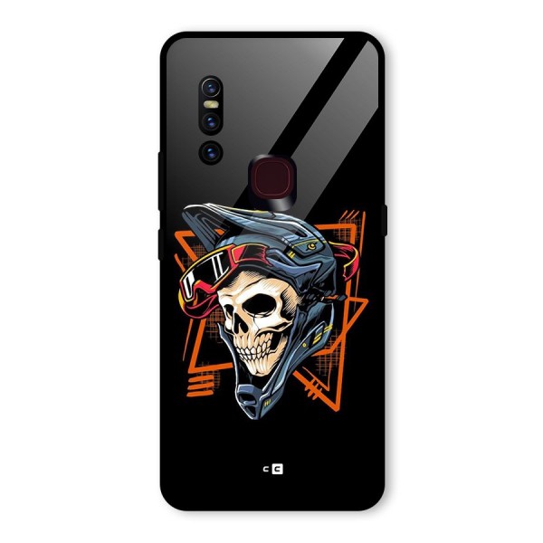 Skull Helmet Glass Back Case for Vivo V15