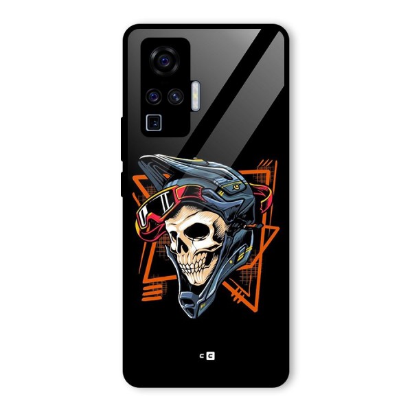 Skull Helmet Glass Back Case for Vivo X50 Pro