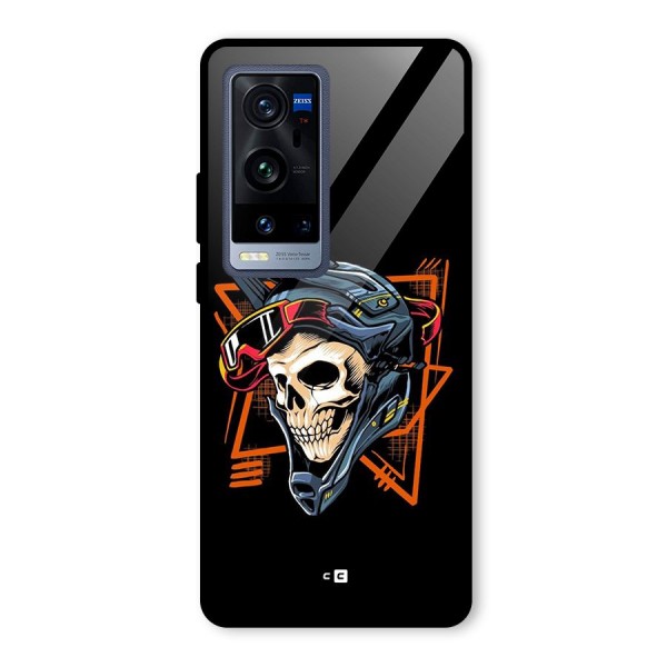 Skull Helmet Glass Back Case for Vivo X60 Pro Plus