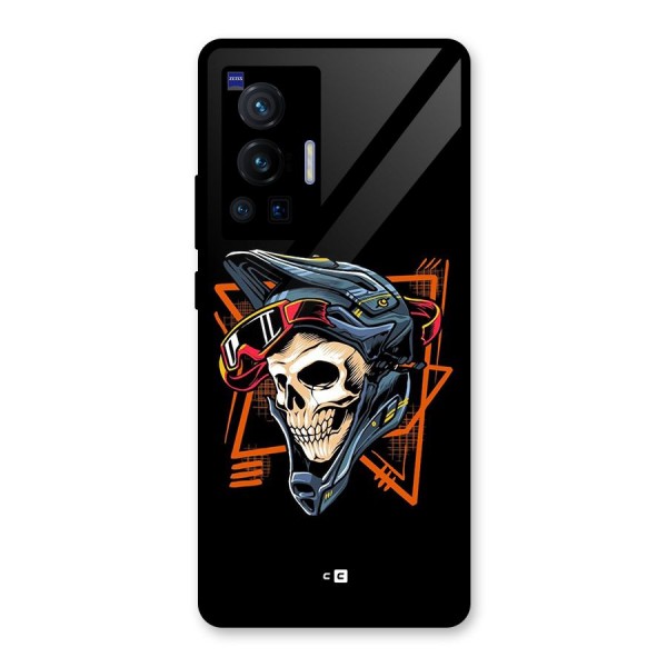 Skull Helmet Glass Back Case for Vivo X70 Pro