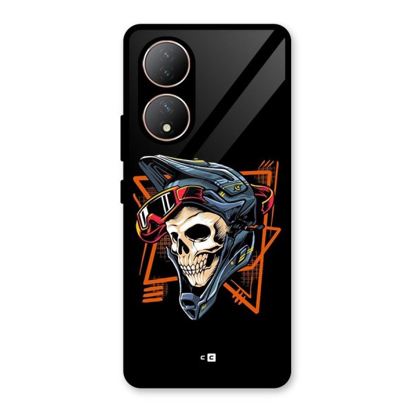 Skull Helmet Glass Back Case for Vivo Y100A