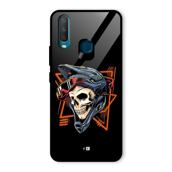 Skull Helmet Glass Back Case for Vivo Y15