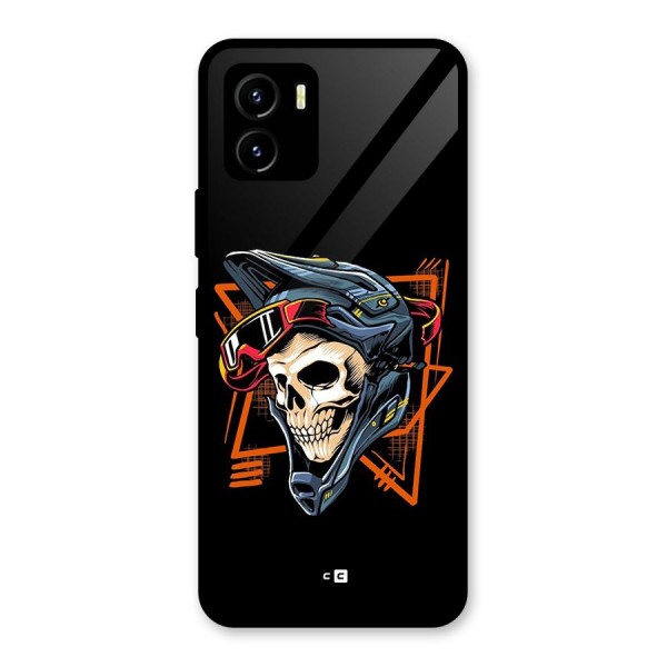 Skull Helmet Glass Back Case for Vivo Y15s