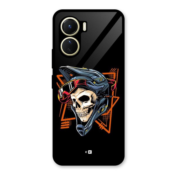 Skull Helmet Glass Back Case for Vivo Y56