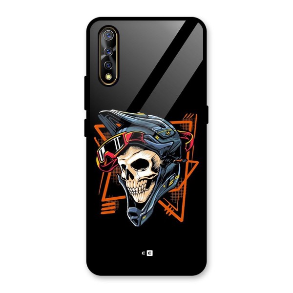 Skull Helmet Glass Back Case for Vivo Z1x