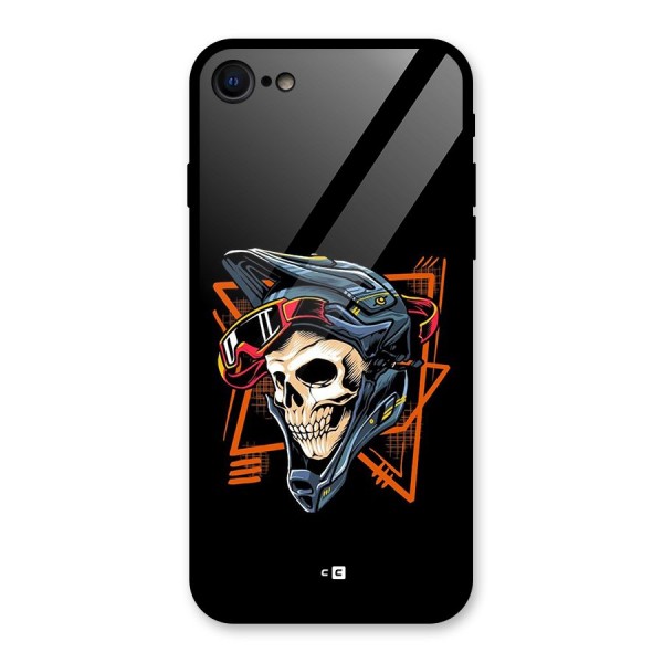 Skull Helmet Glass Back Case for iPhone 8