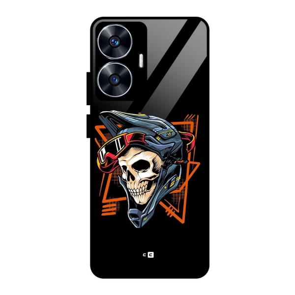 Skull Helmet Glass Back Case for realme C55