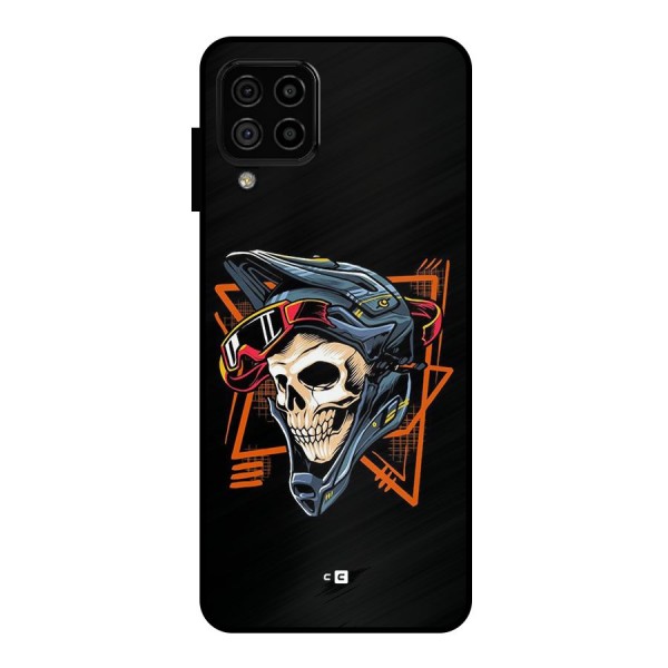 Skull Helmet Metal Back Case for Galaxy A22 4G