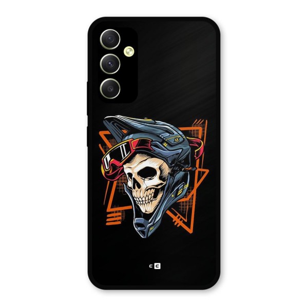 Skull Helmet Metal Back Case for Galaxy A34