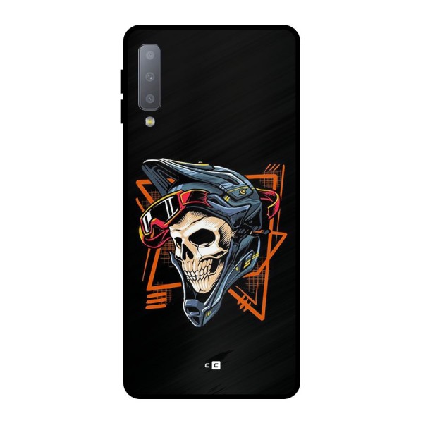 Skull Helmet Metal Back Case for Galaxy A7 (2018)