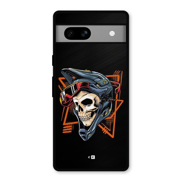 Skull Helmet Metal Back Case for Google Pixel 7a