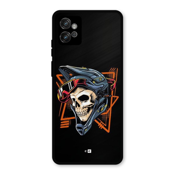 Skull Helmet Metal Back Case for Moto G32