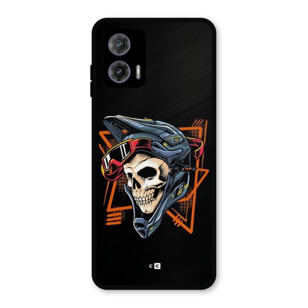 Skull Helmet Metal Back Case for Moto G73