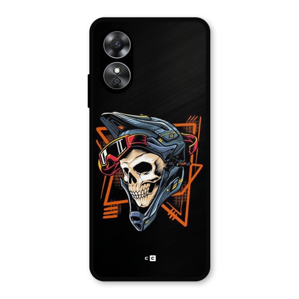 Skull Helmet Metal Back Case for Oppo A17