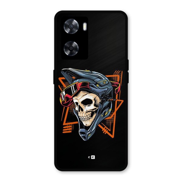 Skull Helmet Metal Back Case for Oppo A57 2022