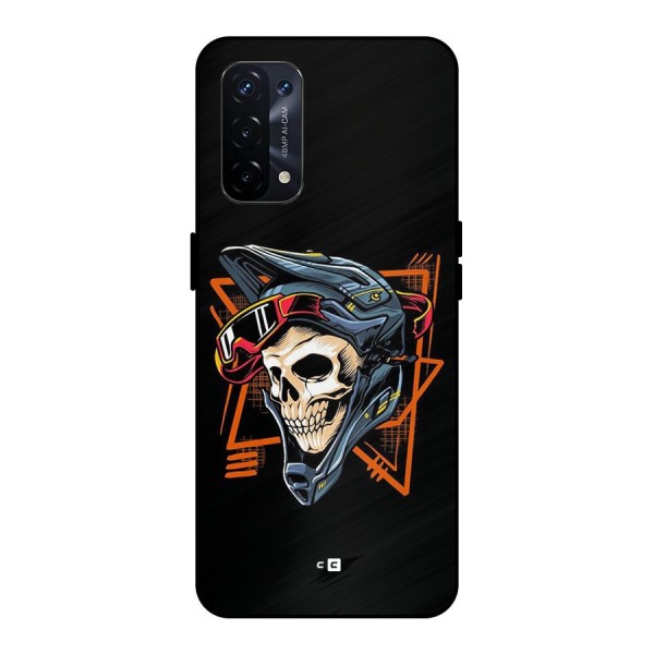 Skull Helmet Metal Back Case for Oppo A74 5G