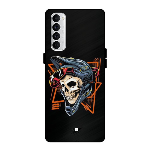 Skull Helmet Metal Back Case for Oppo Reno4 Pro