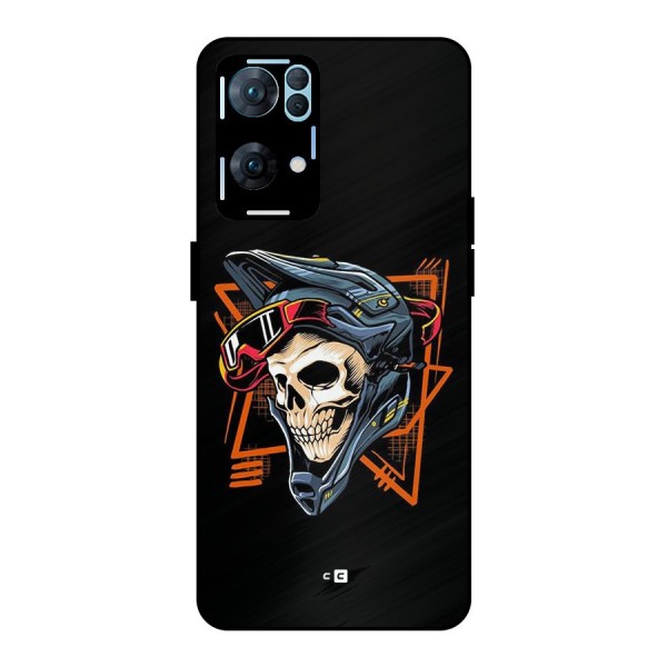 Skull Helmet Metal Back Case for Oppo Reno7 Pro 5G