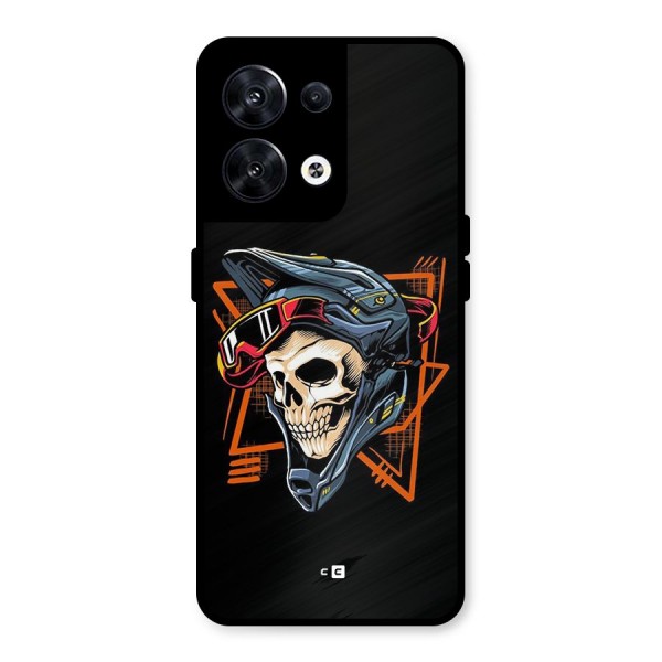 Skull Helmet Metal Back Case for Oppo Reno8 5G