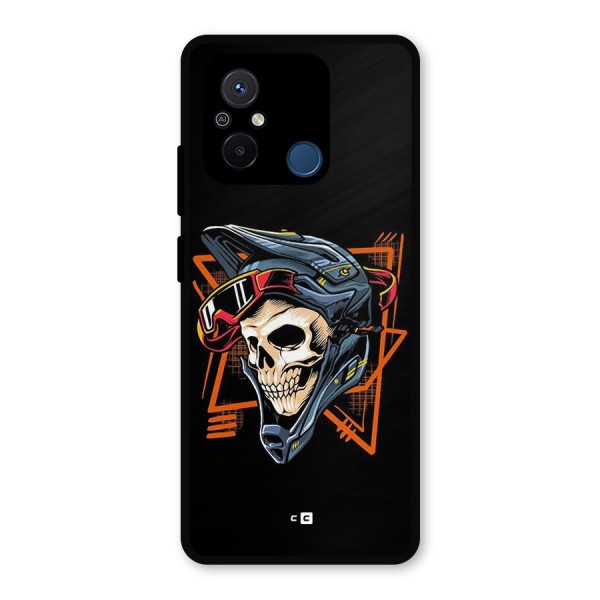 Skull Helmet Metal Back Case for Poco C55