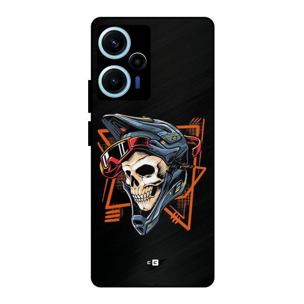 Skull Helmet Metal Back Case for Poco F5