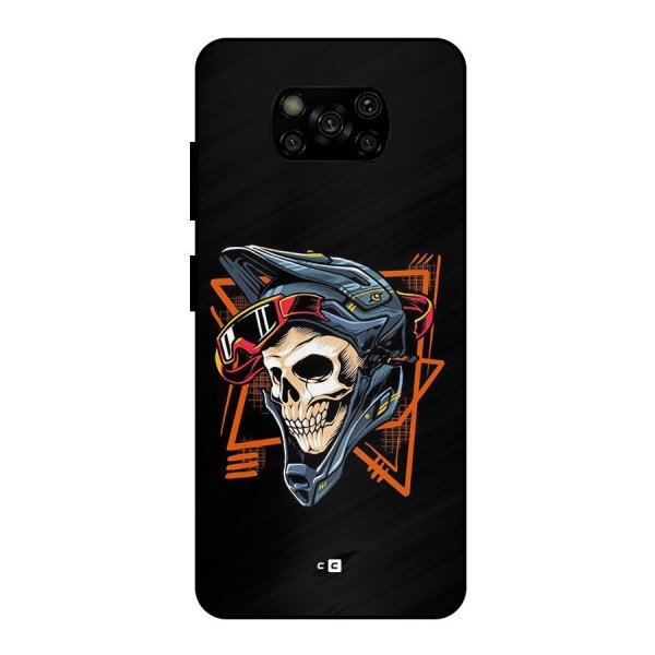 Skull Helmet Metal Back Case for Poco X3