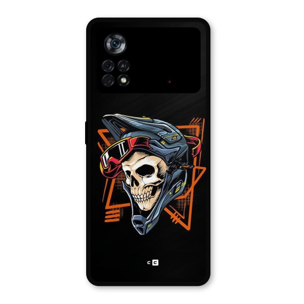 Skull Helmet Metal Back Case for Poco X4 Pro 5G