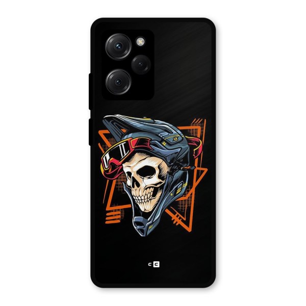 Skull Helmet Metal Back Case for Poco X5 Pro