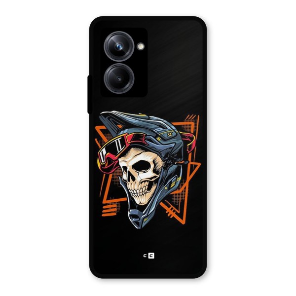 Skull Helmet Metal Back Case for Realme 10 Pro