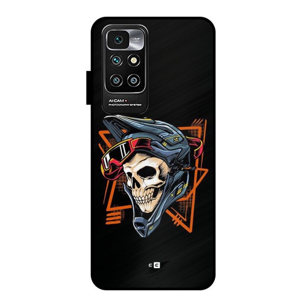 Skull Helmet Metal Back Case for Redmi 10 Prime