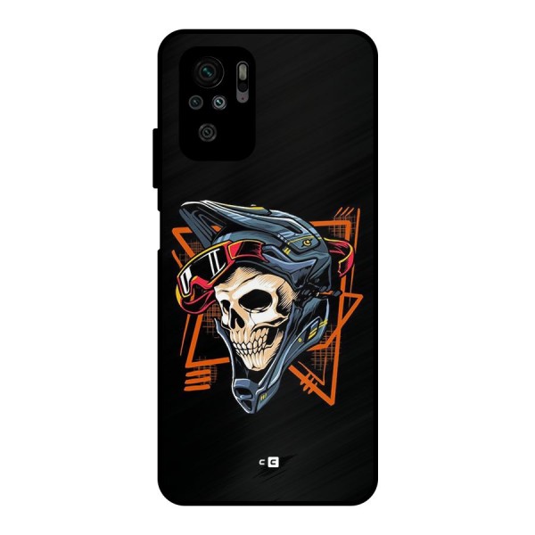 Skull Helmet Metal Back Case for Redmi Note 10