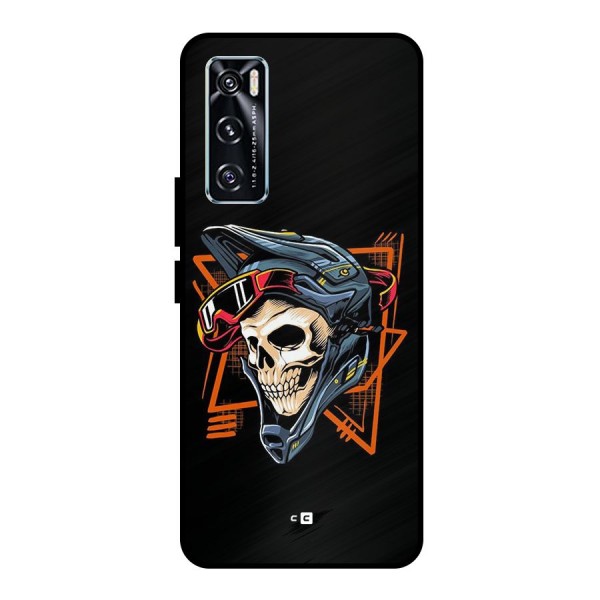 Skull Helmet Metal Back Case for Vivo V20 SE