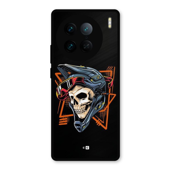 Skull Helmet Metal Back Case for Vivo X90 Pro