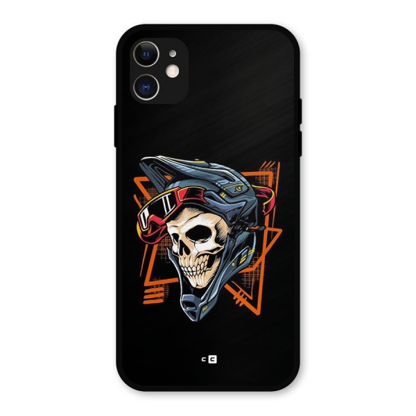 Skull Helmet Metal Back Case for iPhone 11