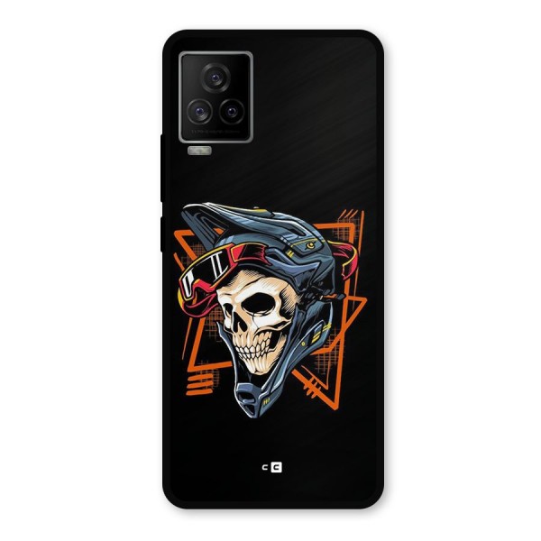 Skull Helmet Metal Back Case for iQOO 7 Legend 5G