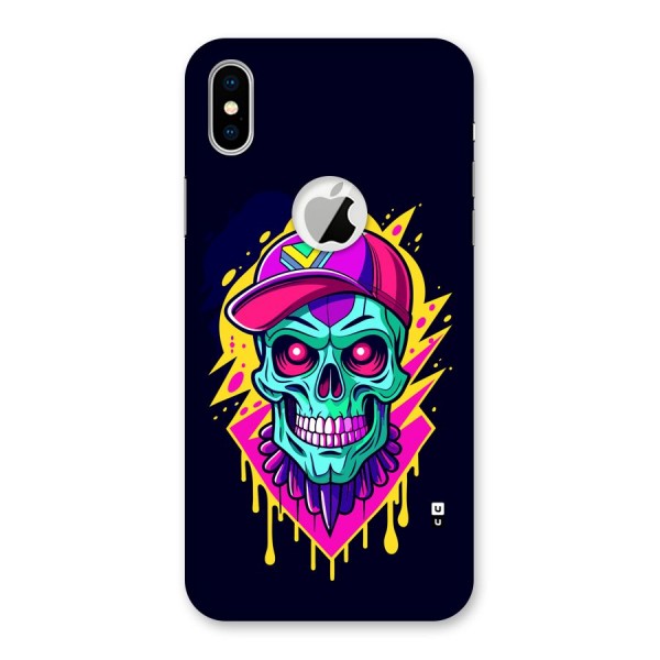 Skull In Cap Back Case for iPhone XS Logo Cut